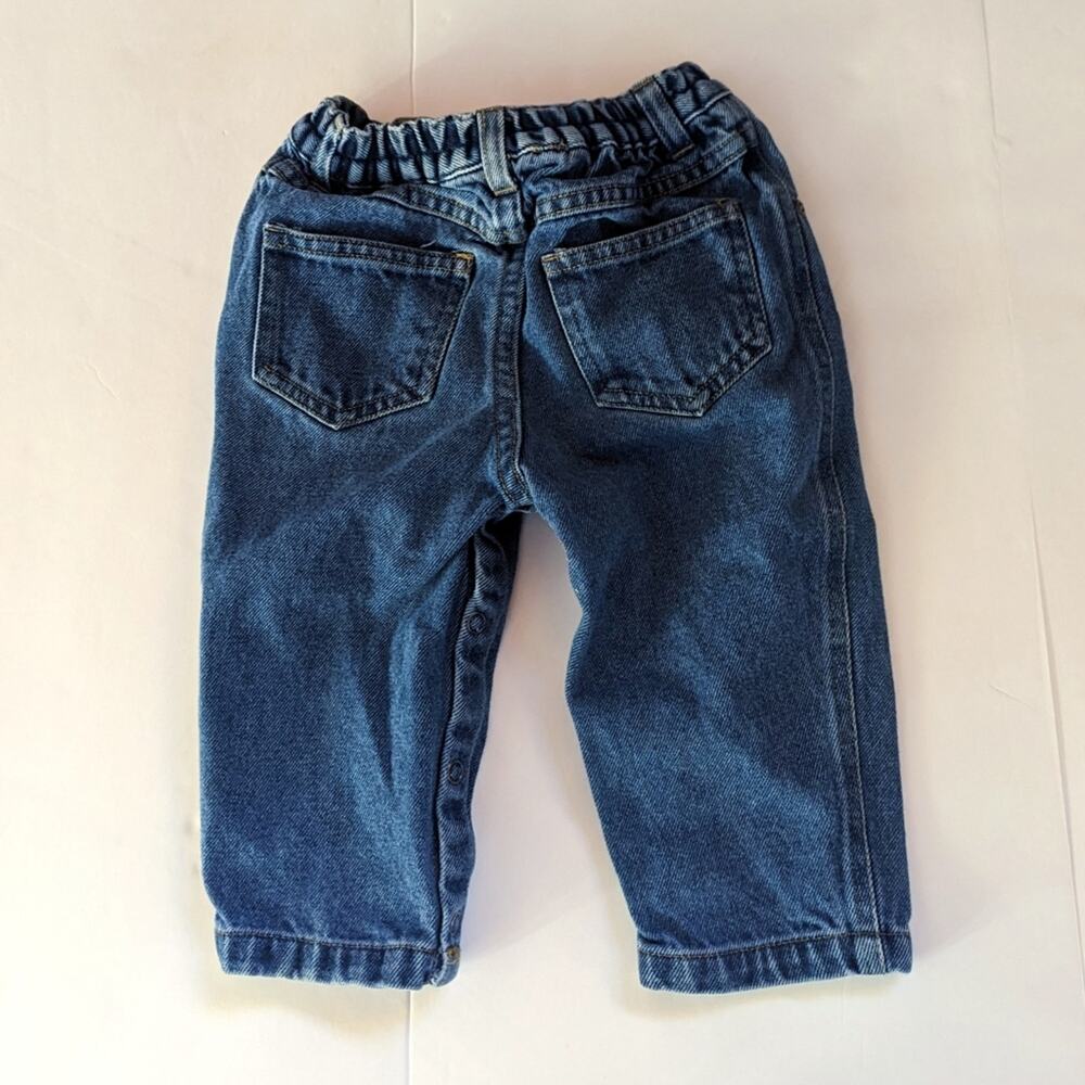 Vtg Greatland Jeans Baby Sz 18m Cinched Waist Medium Wash
